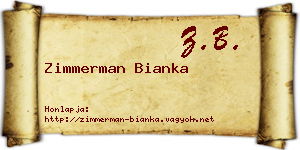 Zimmerman Bianka névjegykártya